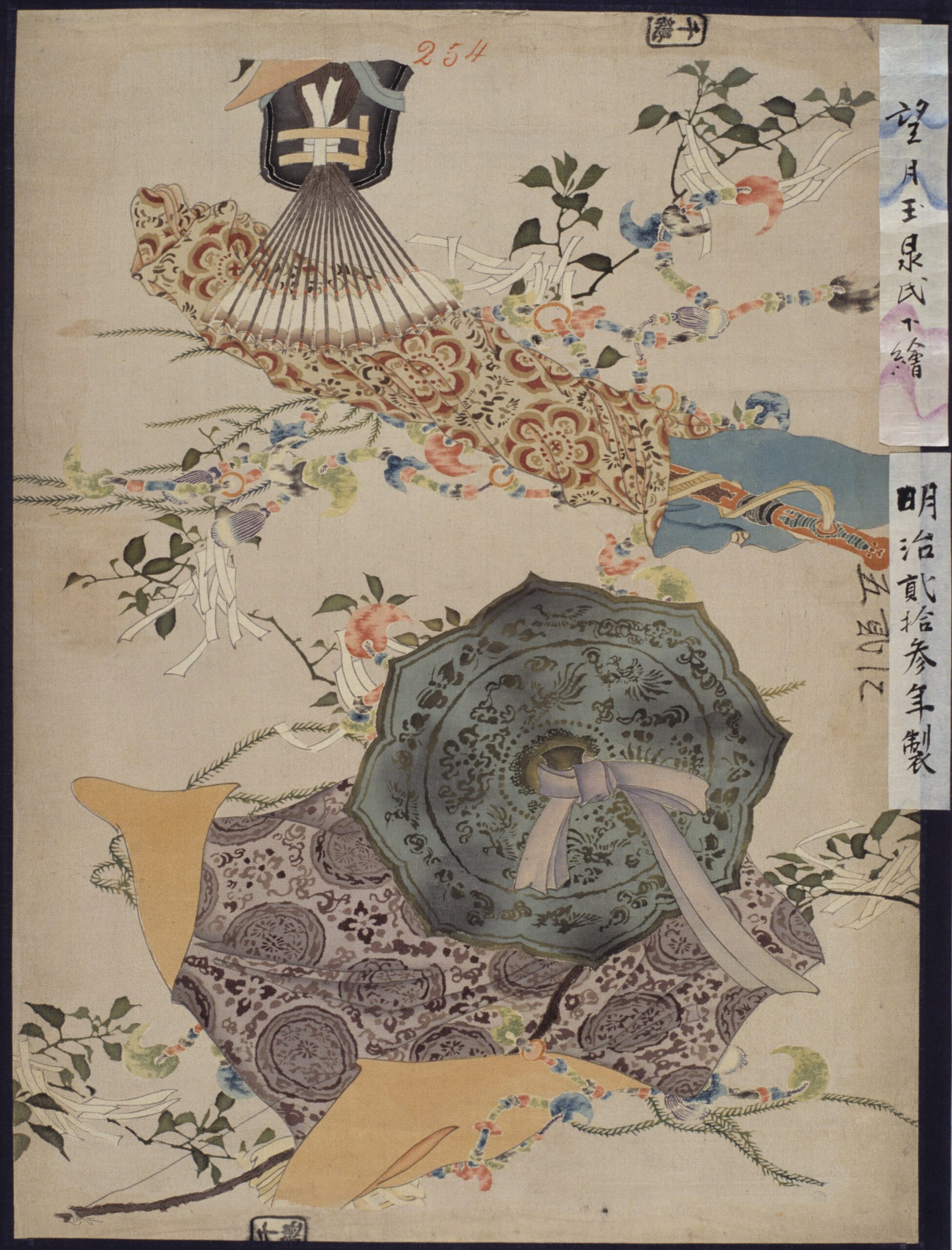 円山派の祖/圓山應擧/円山応挙/能舞図/翁図/布袋屋掛軸HJ-521 （深沢 